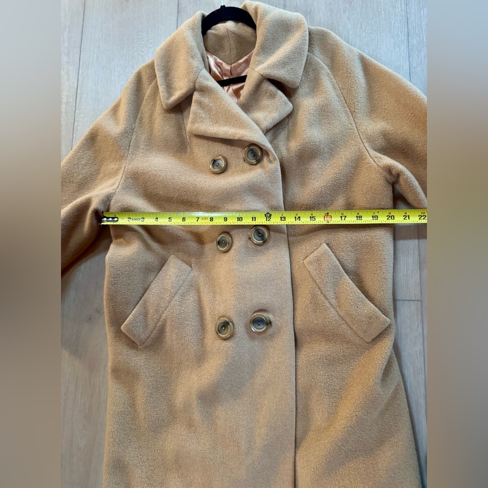 Vintage Women’s Wool Tan/Camel Button Up Coat Union Made - Picture 6 of 11